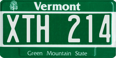 VT license plate XTH214