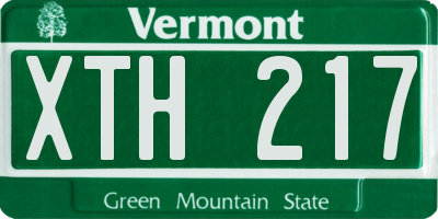 VT license plate XTH217