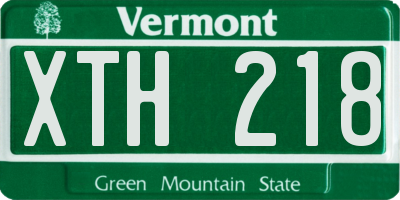 VT license plate XTH218