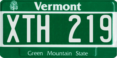 VT license plate XTH219