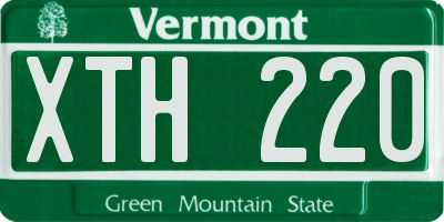 VT license plate XTH220