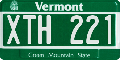 VT license plate XTH221