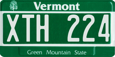 VT license plate XTH224