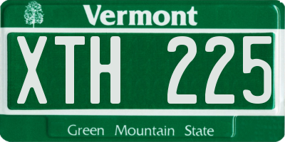 VT license plate XTH225