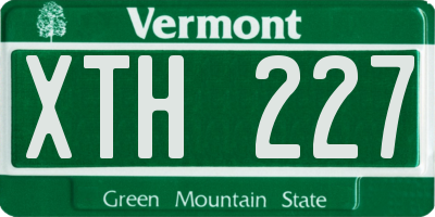 VT license plate XTH227