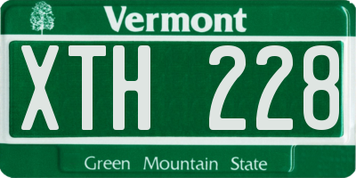 VT license plate XTH228
