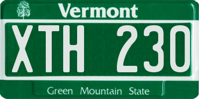 VT license plate XTH230