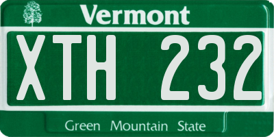 VT license plate XTH232