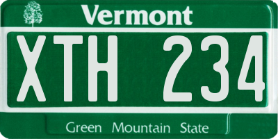 VT license plate XTH234