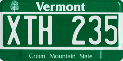 VT license plate XTH235