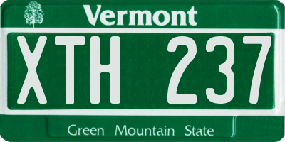 VT license plate XTH237