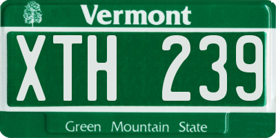 VT license plate XTH239