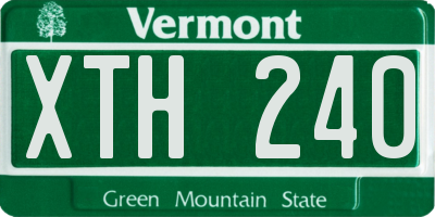 VT license plate XTH240