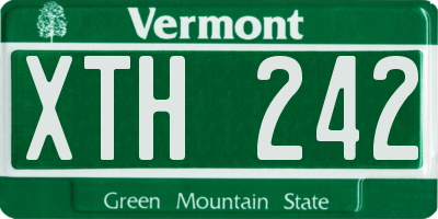 VT license plate XTH242