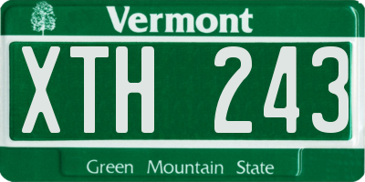 VT license plate XTH243