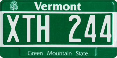 VT license plate XTH244