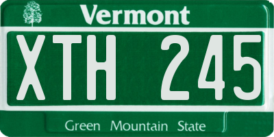 VT license plate XTH245