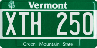 VT license plate XTH250