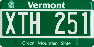 VT license plate XTH251