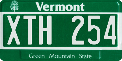 VT license plate XTH254