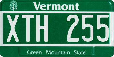 VT license plate XTH255