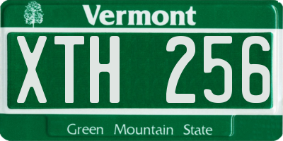 VT license plate XTH256
