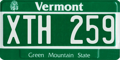 VT license plate XTH259