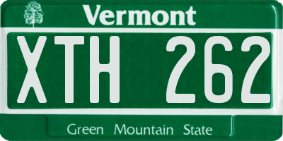 VT license plate XTH262