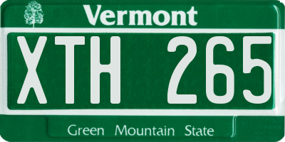 VT license plate XTH265