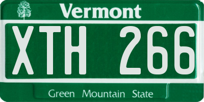 VT license plate XTH266