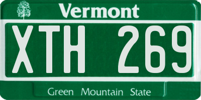 VT license plate XTH269