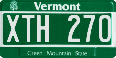 VT license plate XTH270