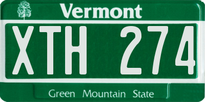 VT license plate XTH274