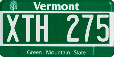VT license plate XTH275