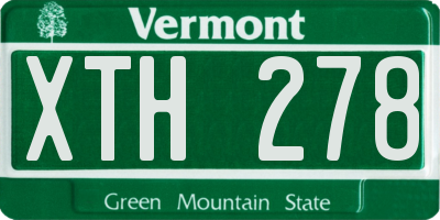VT license plate XTH278