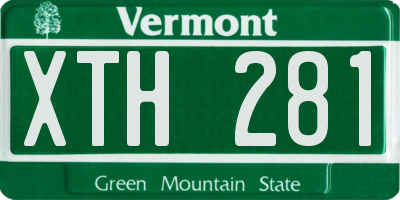 VT license plate XTH281