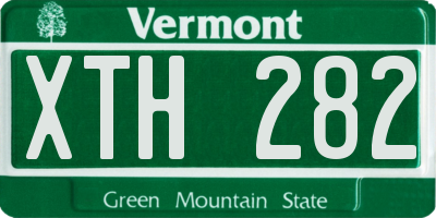 VT license plate XTH282