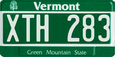 VT license plate XTH283