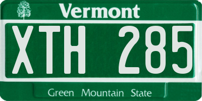 VT license plate XTH285