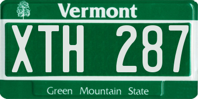 VT license plate XTH287