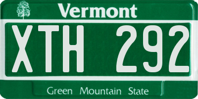 VT license plate XTH292
