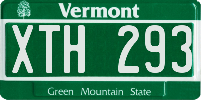 VT license plate XTH293