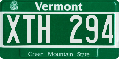 VT license plate XTH294