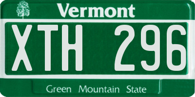 VT license plate XTH296