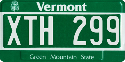 VT license plate XTH299