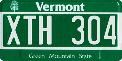 VT license plate XTH304