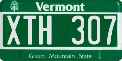 VT license plate XTH307