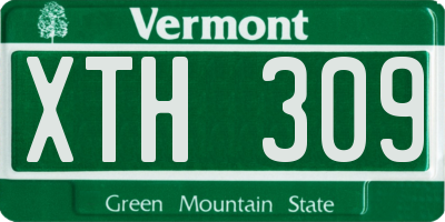 VT license plate XTH309