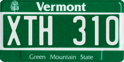 VT license plate XTH310