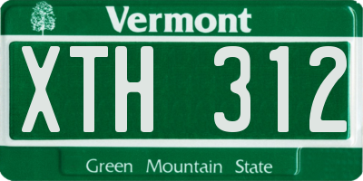 VT license plate XTH312